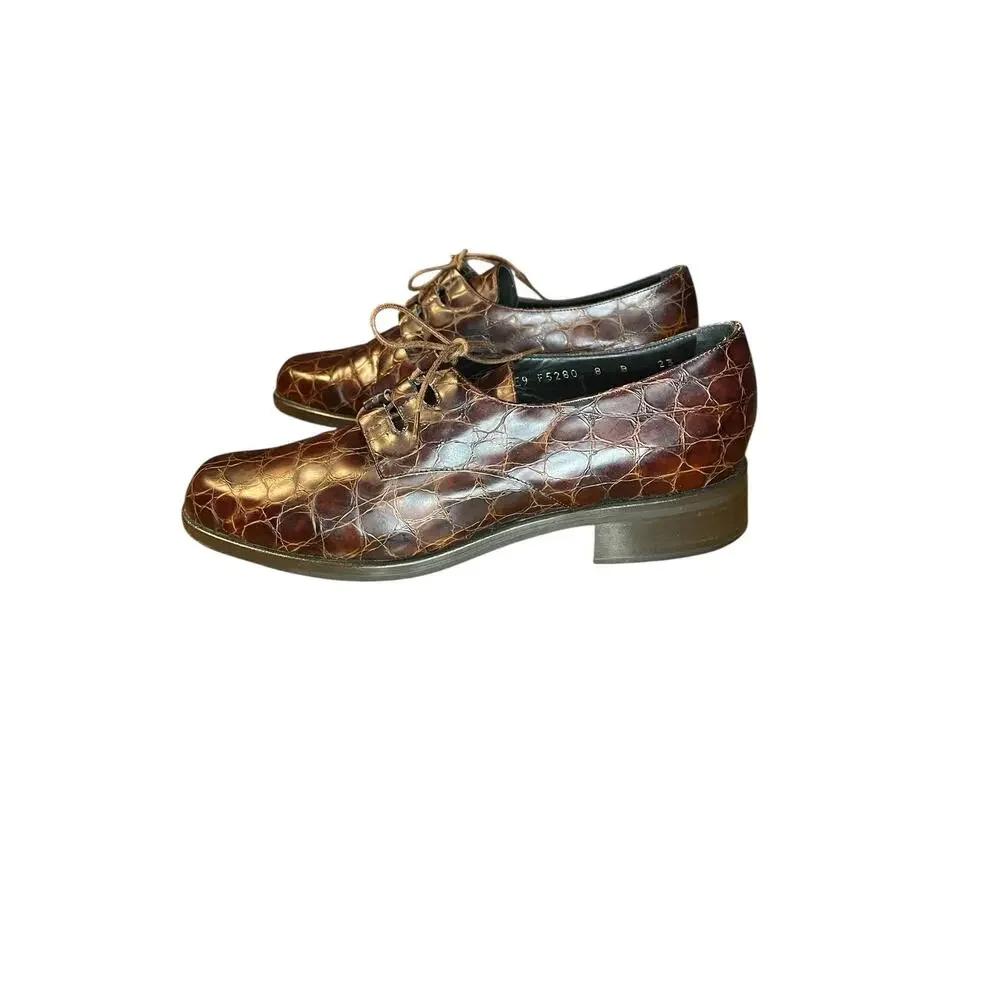 Cole Haan Alligator Burgundy Leather Oxford Dress Shoes 8 Academia Poet Classic - Picture 10 of 10